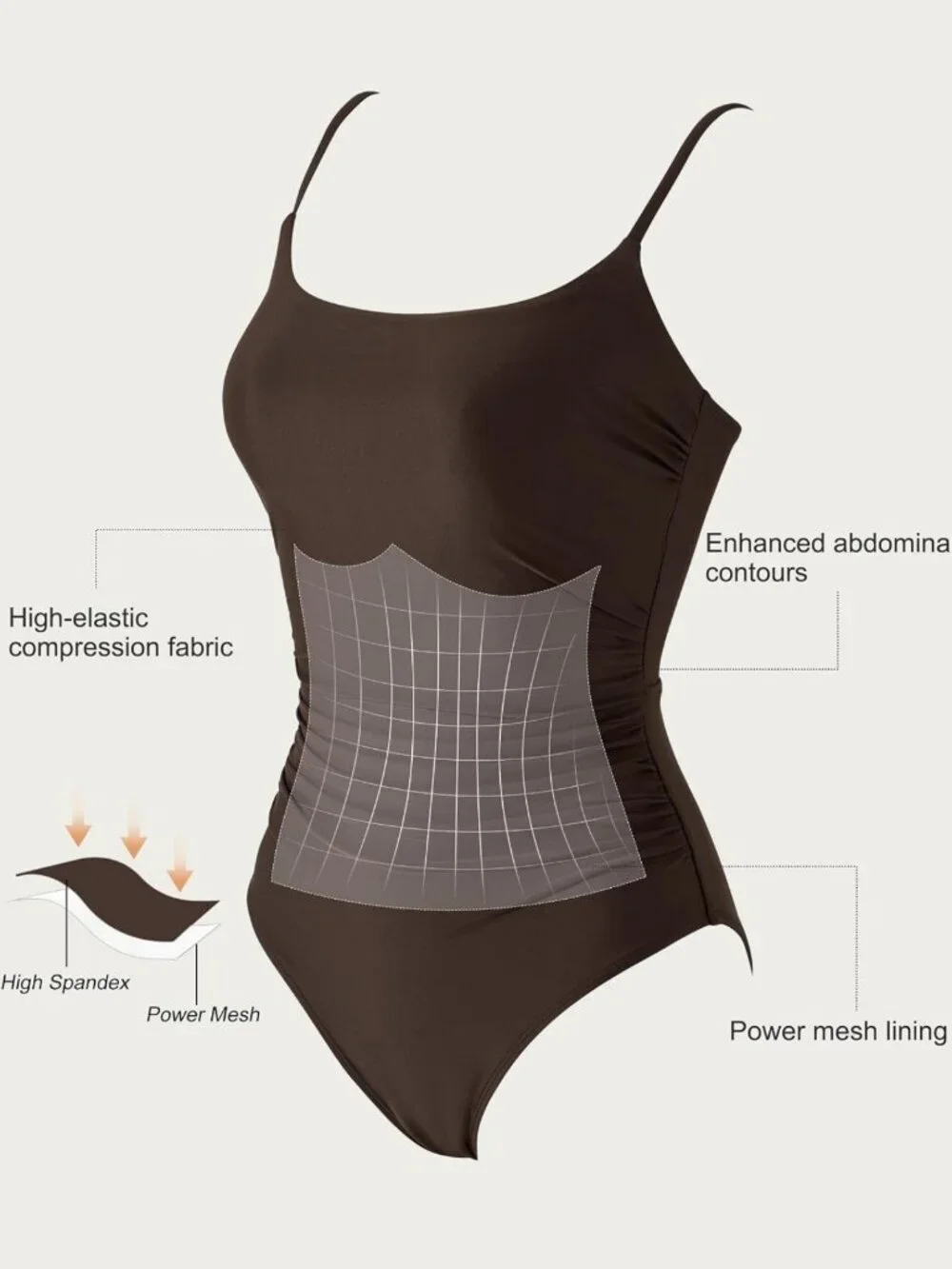 Stylish One Piece Tummy Control Swimsuit with Crisscross Backless Design